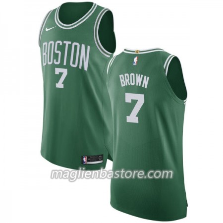 Maglia NBA Boston Celtics Jaylen Brown 7 Nike 2017-18 Verde Swingman - Uomo